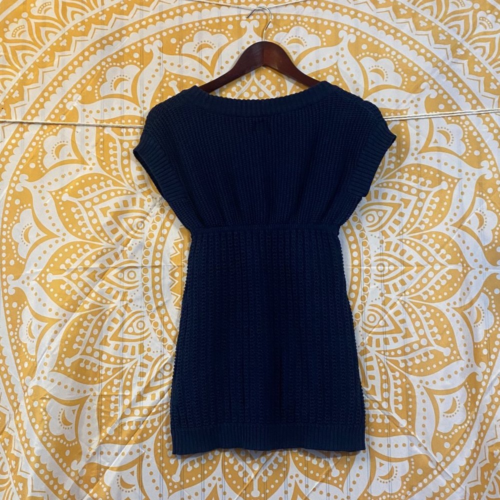 Like NEW! Kohls Year 2000 - Mudd Sweater Blouse Woven Blue - Medium Juniors - Picture 2 of 3